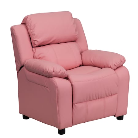 Flash Furniture Kids Recliner, 26" to 39" x 28", Upholstery Color: Pink BT-7985-KID-PINK-GG